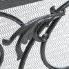Fireplace Screen with Mesh, 45" Scroll Design, Black and Silver Iron