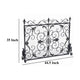 Fireplace Screen with Mesh, 45" Scroll Design, Black and Silver Iron