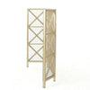 Fireplace Screen, 49" 3 Panel Mesh Design, Cross Gold Iron