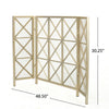 Fireplace Screen, 49" 3 Panel Mesh Design, Cross Gold Iron