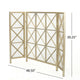 Fireplace Screen, 49" 3 Panel Mesh Design, Cross Gold Iron