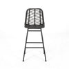 Outdoor Barstool Chair Set of 2, Gray Knitted Style Rattan