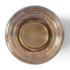 Hurricane Candle Holder, 10" Round Glass, Gold, Brown Wood