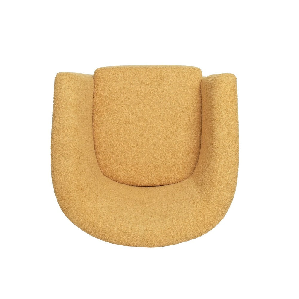Accent Chair, 31" Round Armrest Design, Rich Mustard Yellow