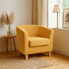 Accent Chair, 31" Round Armrest Design, Rich Mustard Yellow