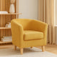 Accent Chair, 31" Round Armrest Design, Rich Mustard Yellow