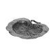 Decorative Leaf Plate, 12 Inch Textured Floral, Dark Gray Aluminium