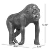 Tabletop Ape Figurine, 14" Solid Body Design, Gray Aluminium