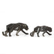Tabletop Leopard Figurine Set of 2 Textured Finish Black Aluminium BM323820