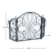 Fireplace Screen, 3 Panel 57" Scrolled Mesh Black Iron