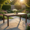 Feya Outdoor Dining Table, 69" Rectangular Brown Acacia Wood