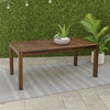 Feya Outdoor Dining Table, 69" Rectangular Brown Acacia Wood