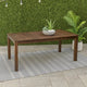 Feya Outdoor Dining Table, 69" Rectangular Brown Acacia Wood