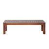 Feya Outdoor Bench Set of 2, 62" Smooth Brown Acacia Wood