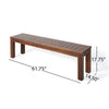 Feya Outdoor Bench Set of 2, 62" Smooth Brown Acacia Wood