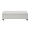 Ottoman Bench with Storage 51 Inch Rectangular Padded Gray Cushions BM323827