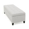Ottoman Bench with Storage 51 Inch Rectangular Padded Gray Cushions BM323827