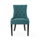 Chen Dining Chair Set of 2, 36" Oval Padded Cushion, Teal
