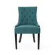 Chen Dining Chair Set of 2 36 Inch Oval Shaped Padded Cushion Teal BM323829