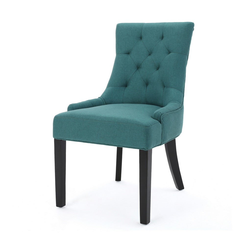 Chen Dining Chair Set of 2, 36" Oval Padded Cushion, Teal