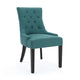 Chen Dining Chair Set of 2, 36" Oval Padded Cushion, Teal