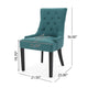 Chen Dining Chair Set of 2, 36" Oval Padded Cushion, Teal