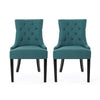 Chen Dining Chair Set of 2, 36" Oval Padded Cushion, Teal