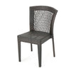 Outdoor Stackable Dining Chair, 21" Brown PE Woven Rattan By Casagear Home