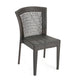 Outdoor Stackable Dining Chair, 21" Brown PE Woven Rattan By Casagear Home
