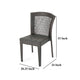 Outdoor Stackable Dining Chair, 21" Brown PE Woven Rattan By Casagear Home