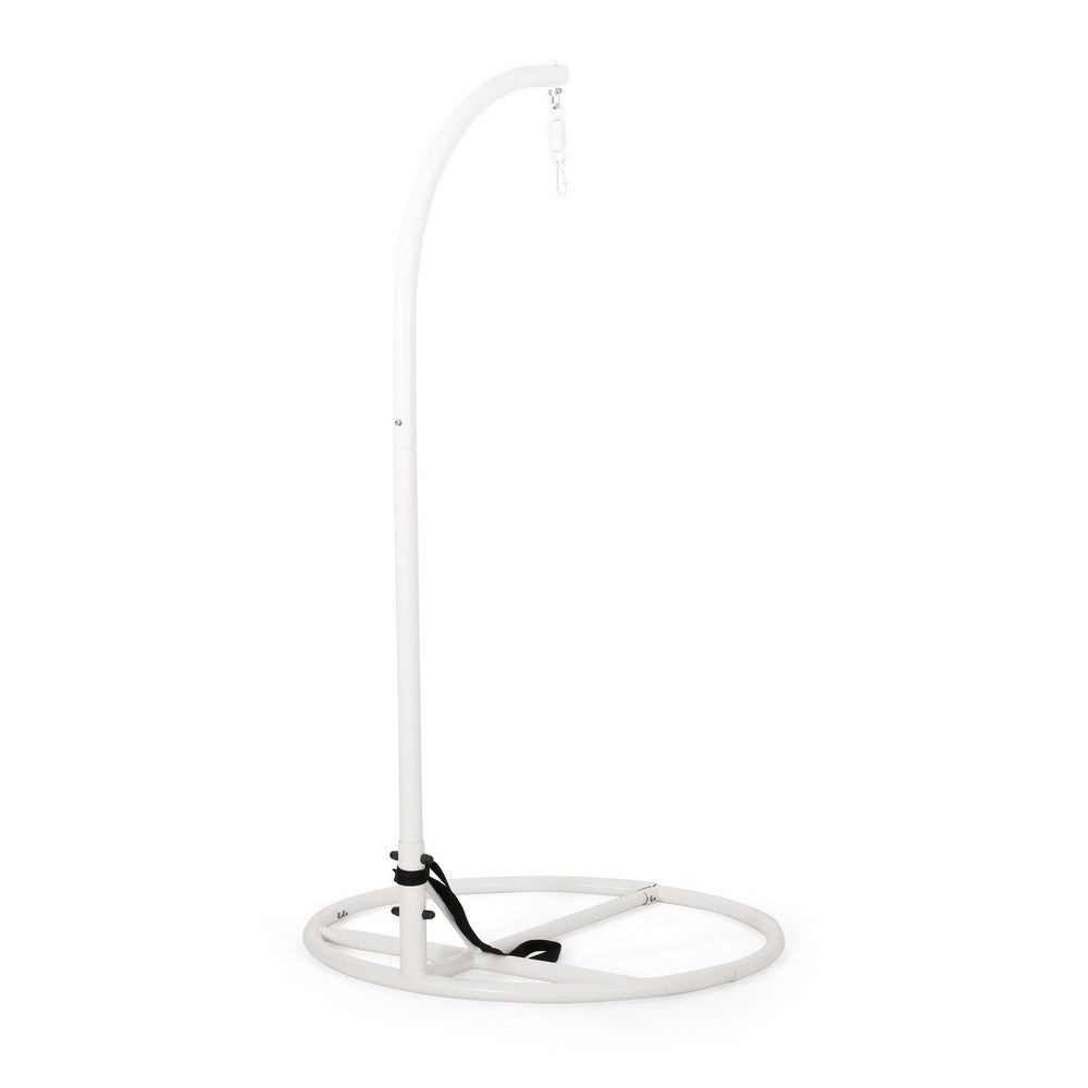 Hanging Hammock Chair Stand, 80 Inch Tall White Iron Frame Hanger Base