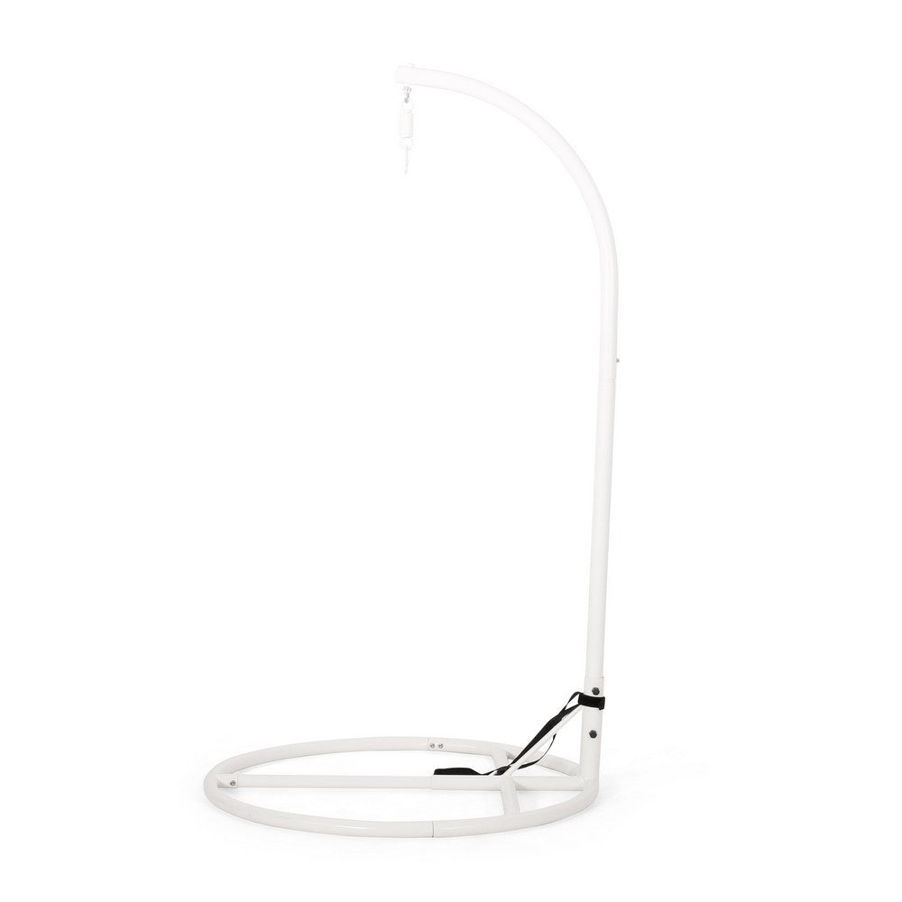 Hanging Hammock Chair Stand, 80 Inch Tall White Iron Frame Hanger Base