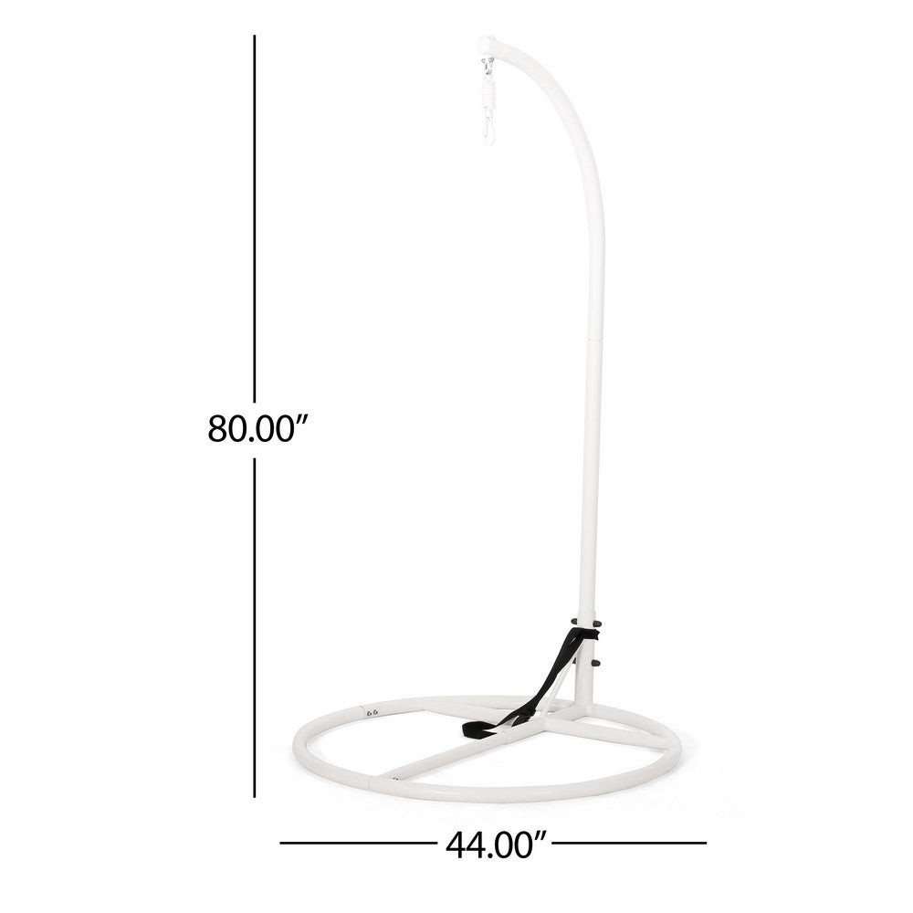 Hanging Hammock Chair Stand, 80 Inch Tall White Iron Frame Hanger Base