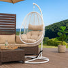Hanging Hammock Chair Stand, 80 Inch Tall White Iron Frame Hanger Base