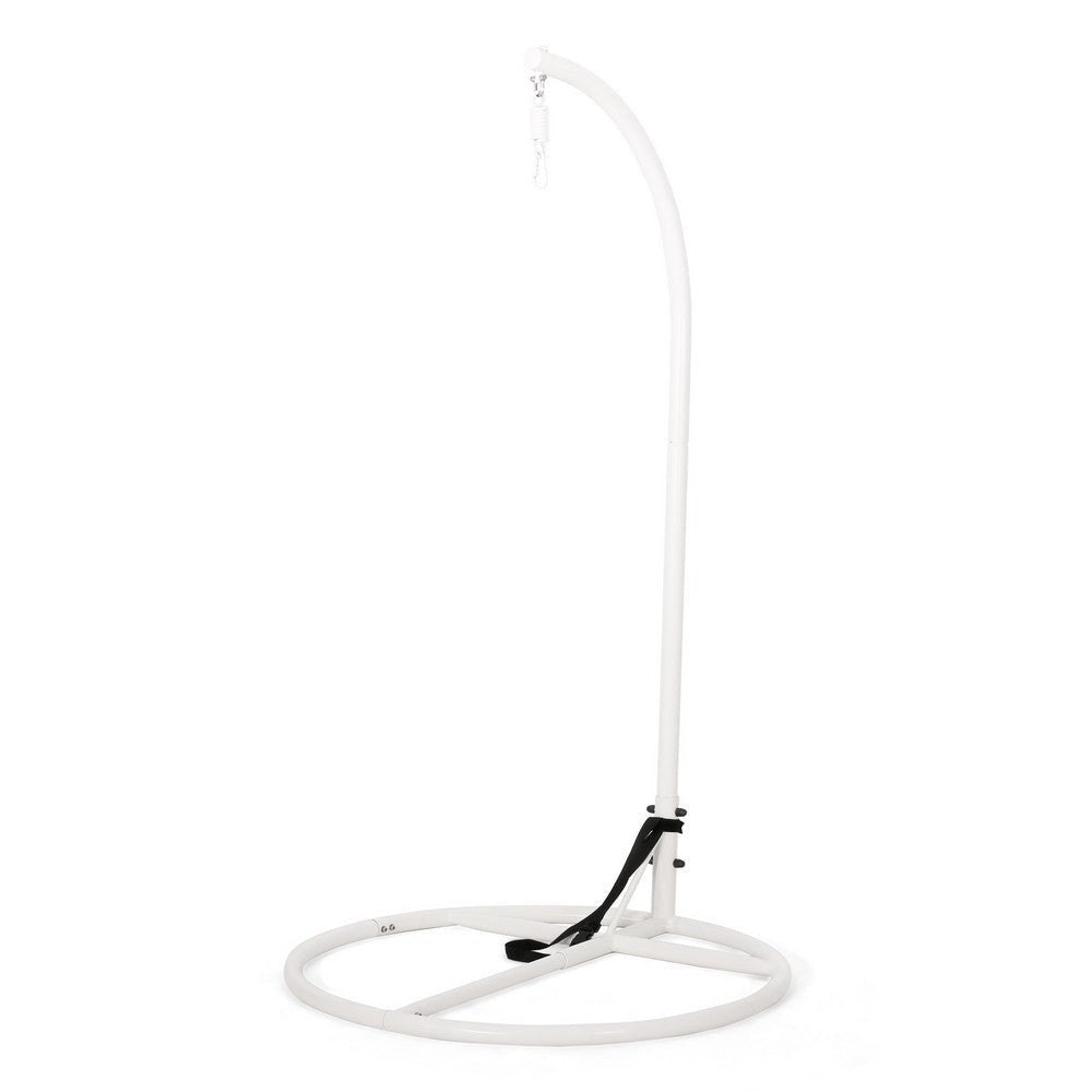 Hanging Hammock Chair Stand, 80 Inch Tall White Iron Frame Hanger Base