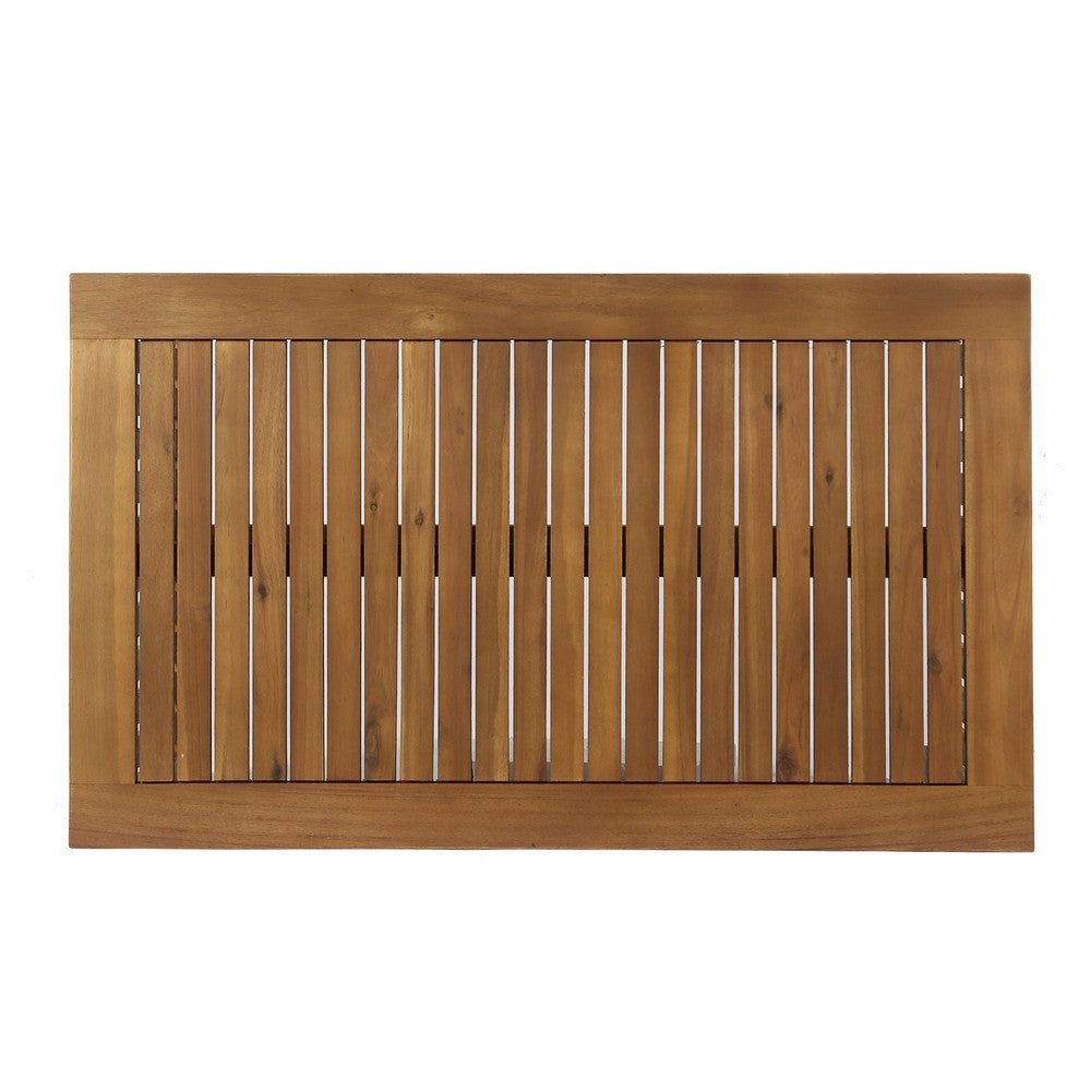 Gerry Outdoor Coffee Table, 40" Rectangular, Brown Wood
