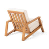 Outdoor Accent Chair, 39"  Brown Acacia Wood, Beige Cushions