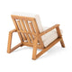 Outdoor Accent Chair, 39"  Brown Acacia Wood, Beige Cushions