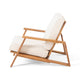Outdoor Accent Chair, 39"  Brown Acacia Wood, Beige Cushions