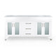 Bathroom Double Vanity Base, 3 Drawer 4 Door 73'' White Wood