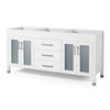 Bathroom Double Vanity Base, 3 Drawer 4 Door 73'' White Wood