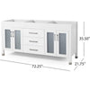 Bathroom Double Vanity Base, 3 Drawer 4 Door 73'' White Wood