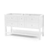 Lyle Bathroom Double Vanity Base, 4 Drawers, 60'' White Wood