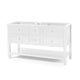 Lyle Bathroom Double Vanity Base, 4 Drawers, 60'' White Wood