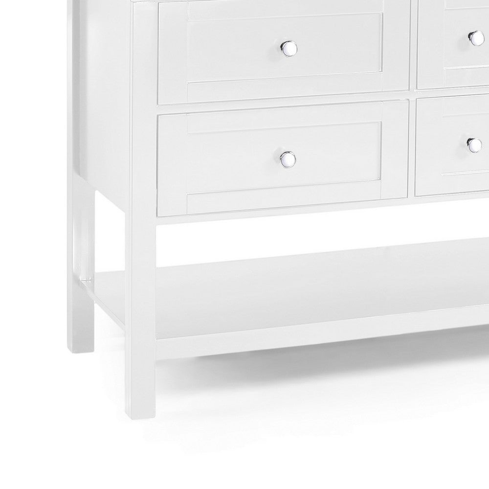 Lyle Bathroom Double Vanity Base, 4 Drawers, 60'' White Wood
