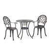 Outdoor Bistro Table Set, 2 Chairs, Ice Bucket, Copper