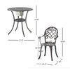 Outdoor Bistro Table Set, 2 Chairs, Ice Bucket, Copper