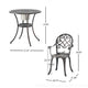Outdoor Bistro Table Set, 2 Chairs, Ice Bucket, Copper