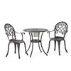 Outdoor Bistro Table Set with 2 Chairs and an Ice Bucket, Coppertone