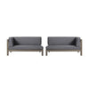 Juna Outdoor Corner Bench Set of 2, 58'' Modular, Gray Acacia Wood